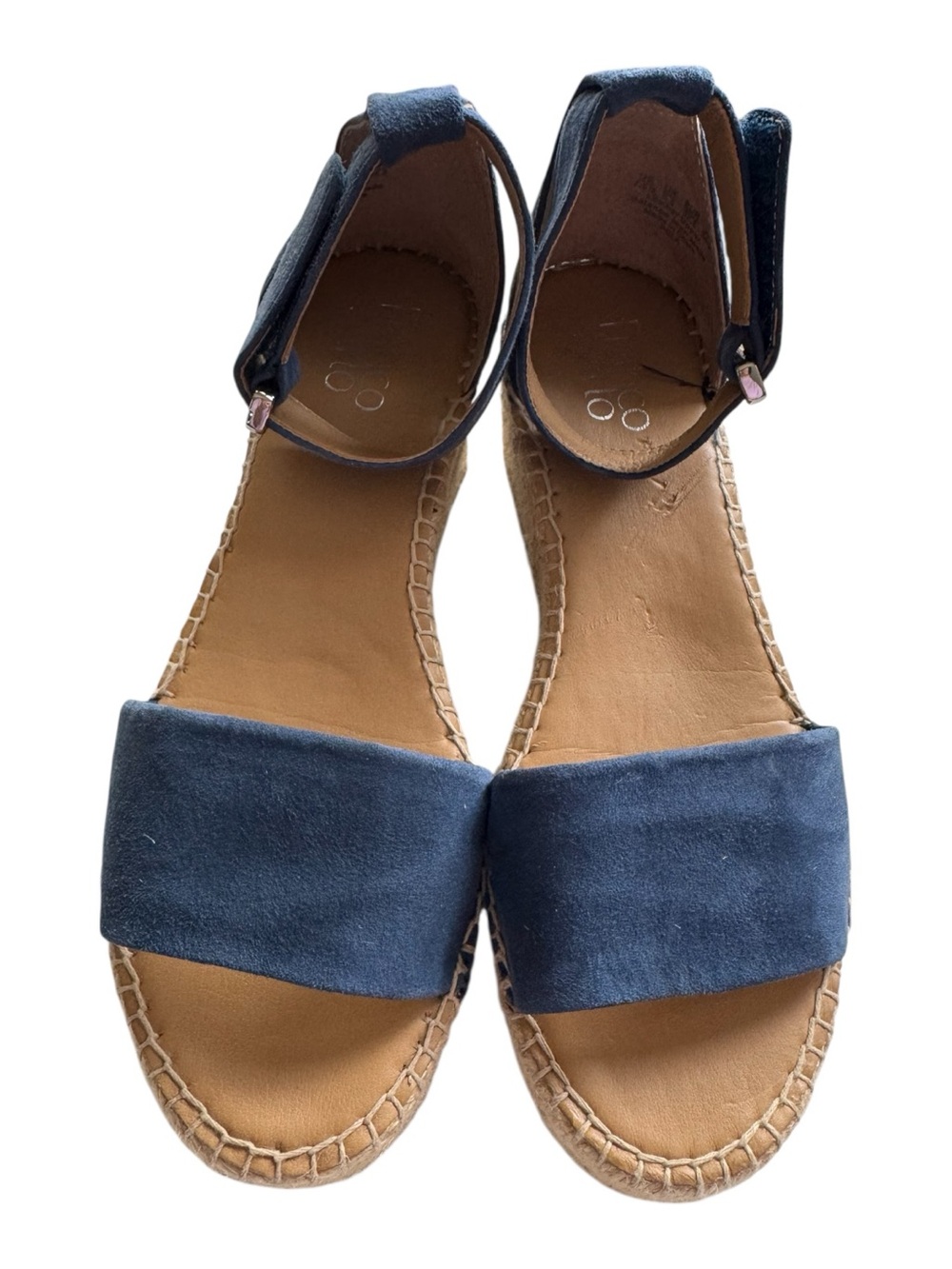Navy Suede Espadrille Wedge Sandals Women’s